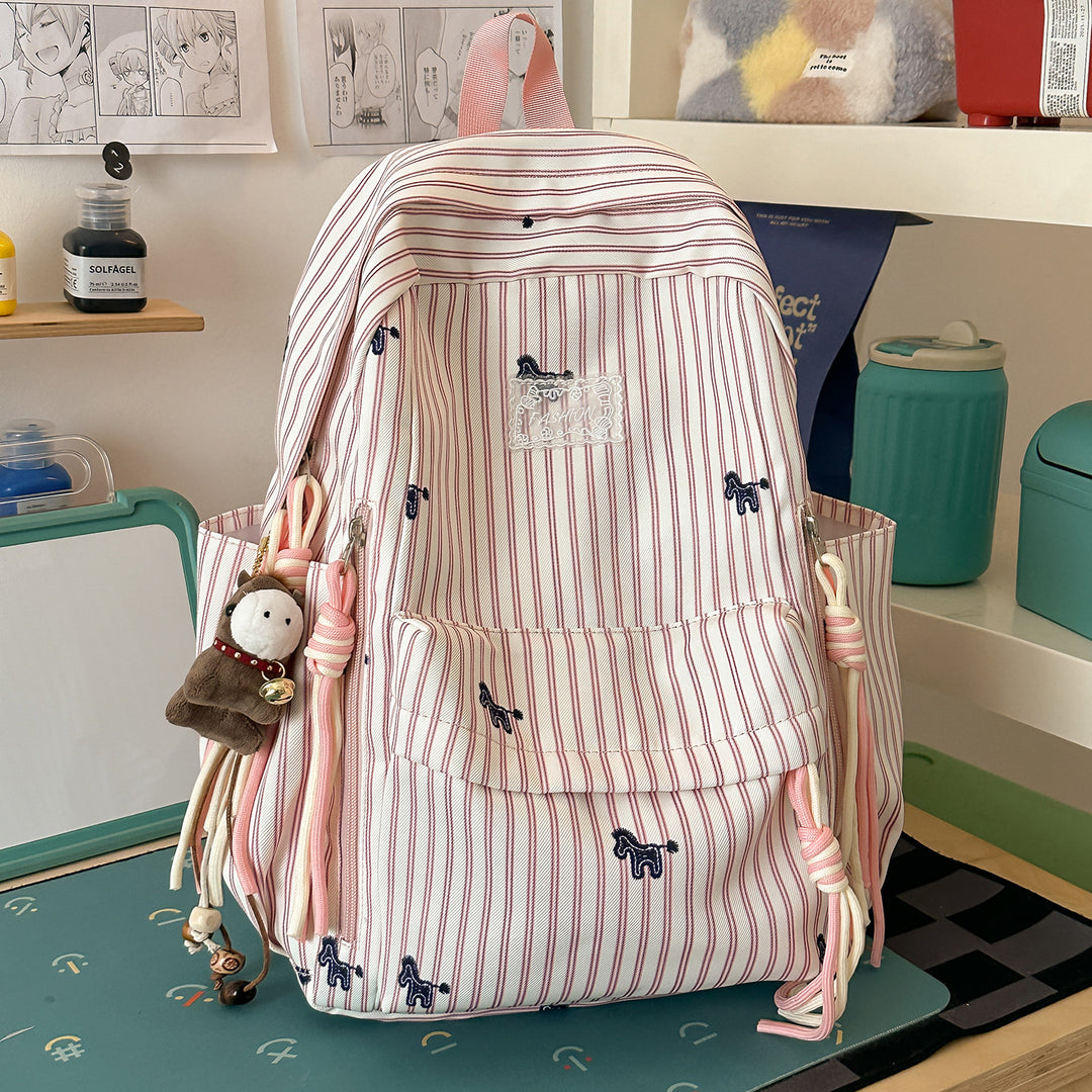 Verspielter Tiermotiv gestreifter Rucksack Karnz