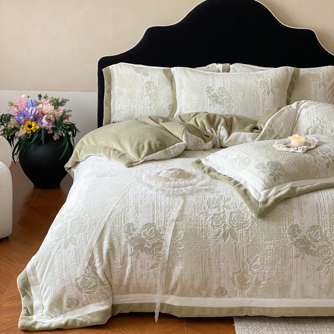 Bettbezug-Set aus atmungsaktivem Baumwoll-Sateen mit abstraktem Pinselstrich-Design und Hotelverschluss