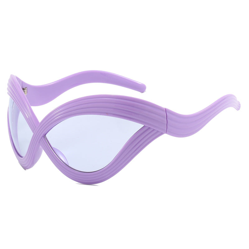 Damen trendige designer Sonnenbrille mit geschwungenem Rahmen Karnz