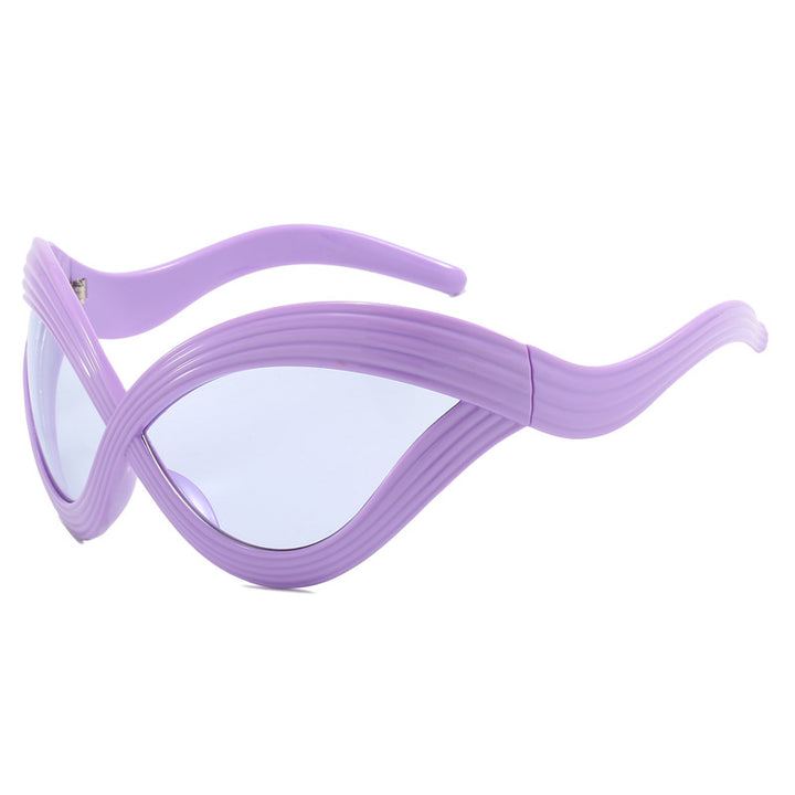 Damen trendige designer Sonnenbrille mit geschwungenem Rahmen Karnz