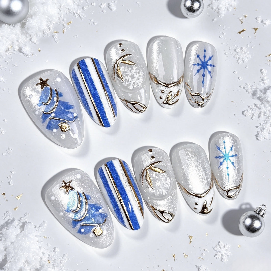 Chic dekorative Press-On Nagelkunstsatz