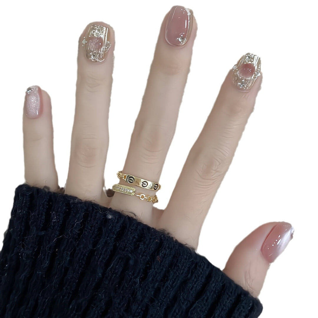 Elegante Press-On Nagelkunst Erweiterungen Karnz