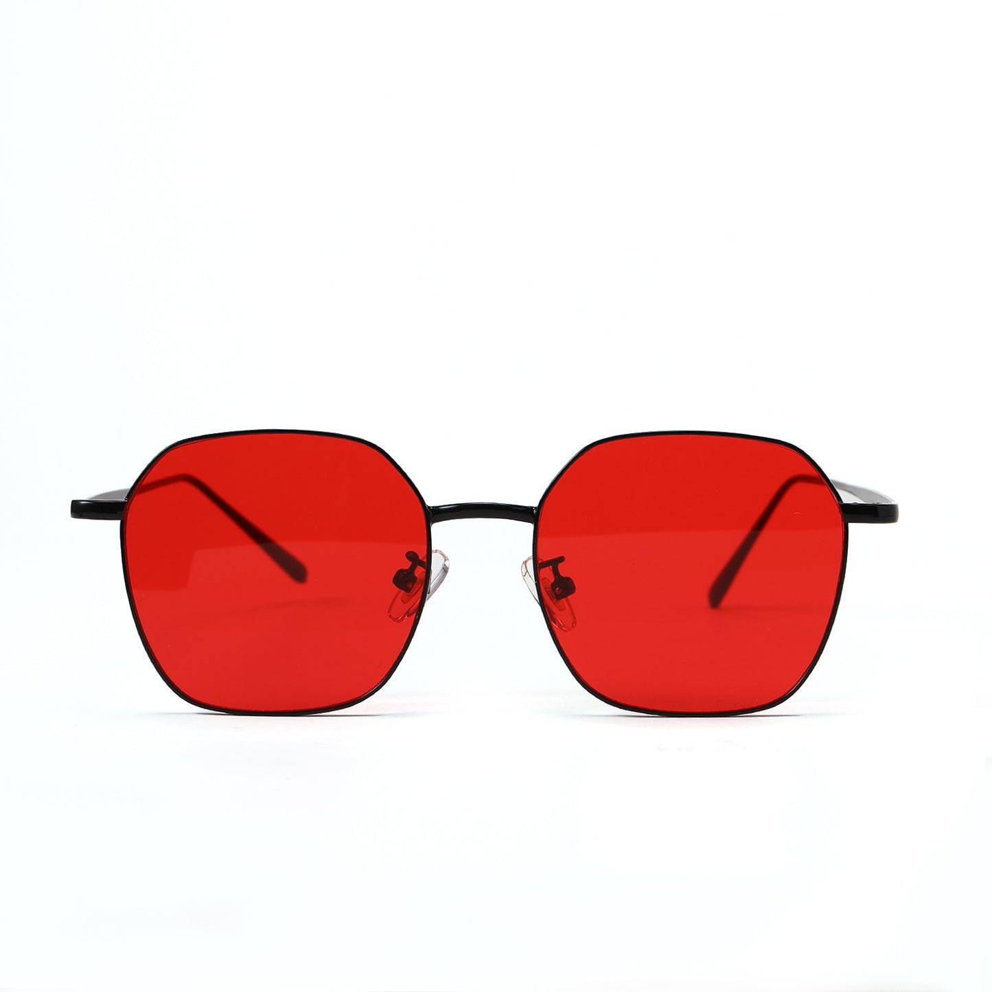 Damen geometrische Sonnenbrille mit modernem Metallrahmen Karnz