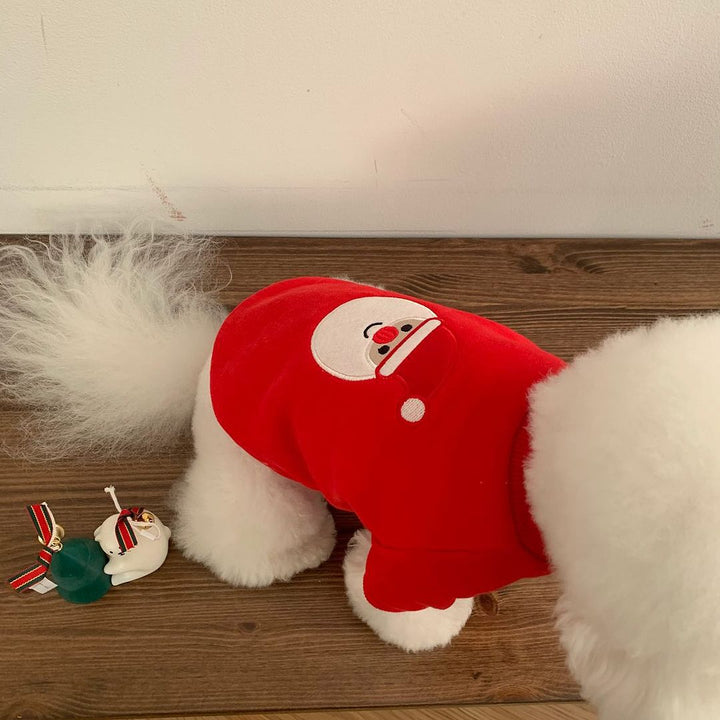 Klein Hund Plüsch-Futter Weihnachtsembrodiertes Weihnachtsbaum Sweatshirt