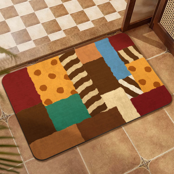 Buntes Patchwork-Design Bodenmatte Karnz