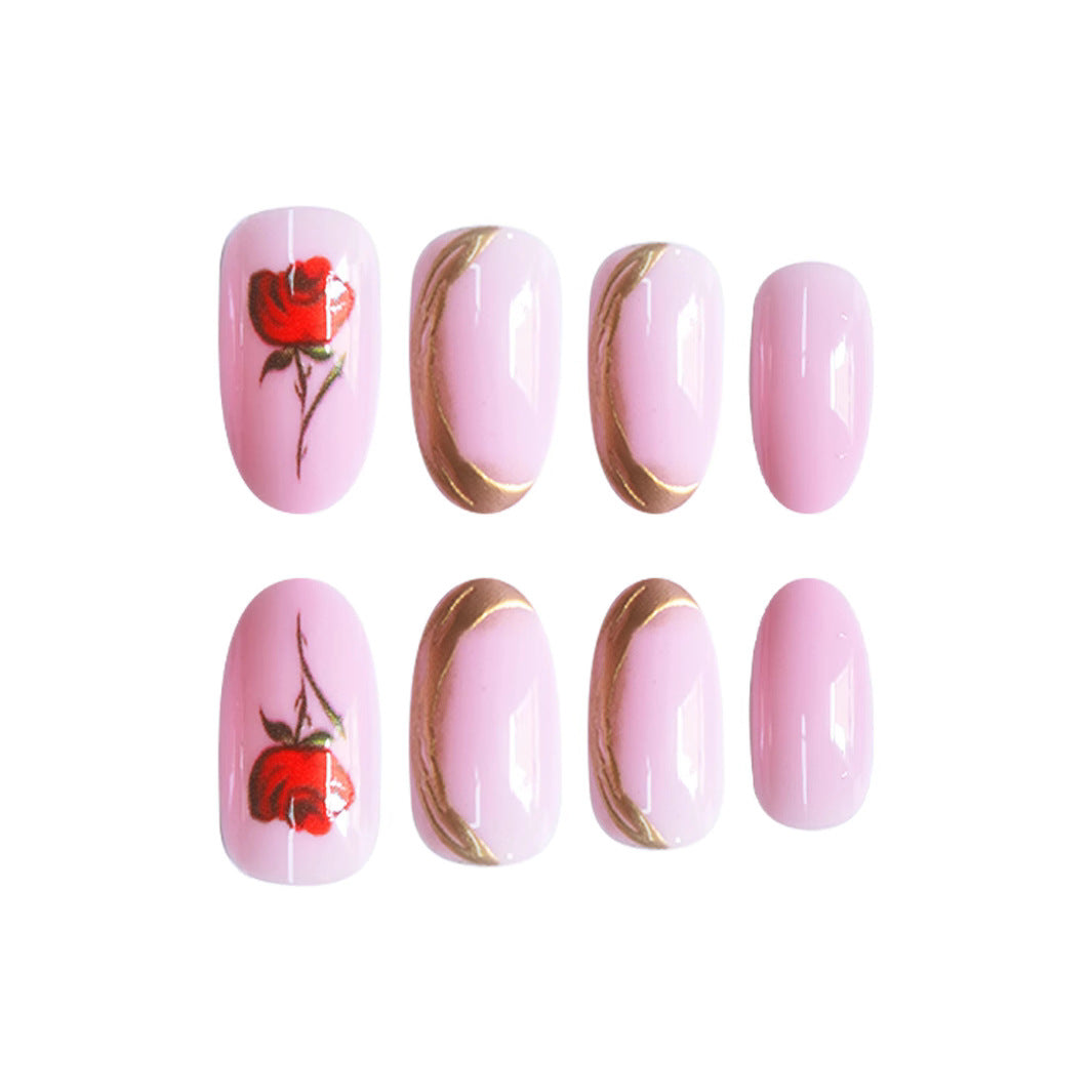 Florale Rosen Nagelkunst Karnz