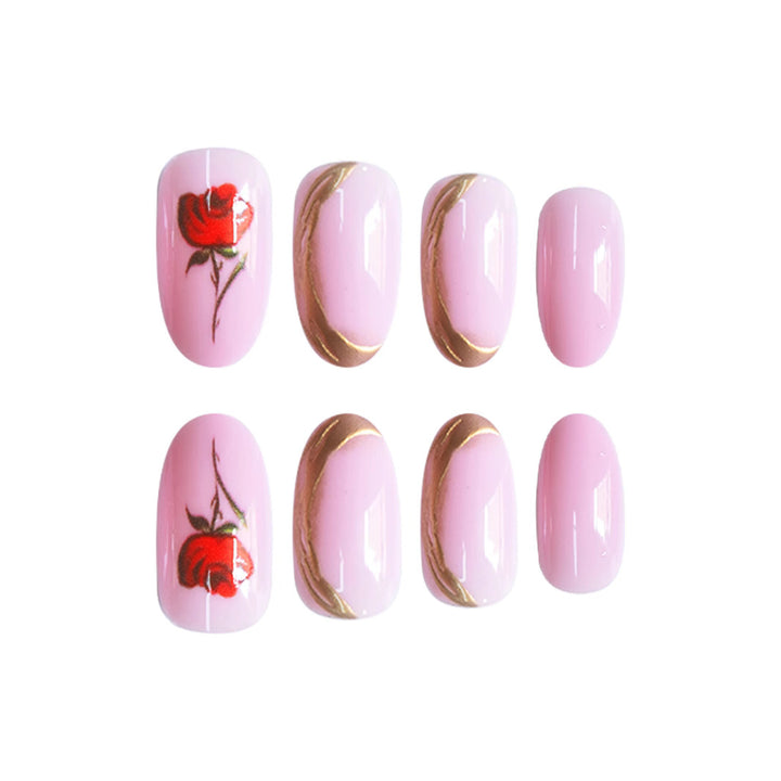 Florale Rosen Nagelkunst Karnz