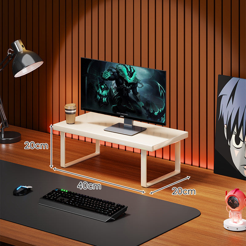 Massivholz-Monitorständer mit minimalistischem U-Rahmen aus Metallbeinen