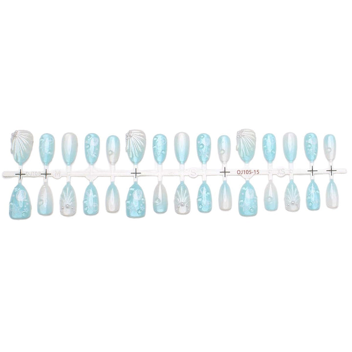 Künstlerisches vom Ozean inspiriertes Press-On Nail Set Karnz