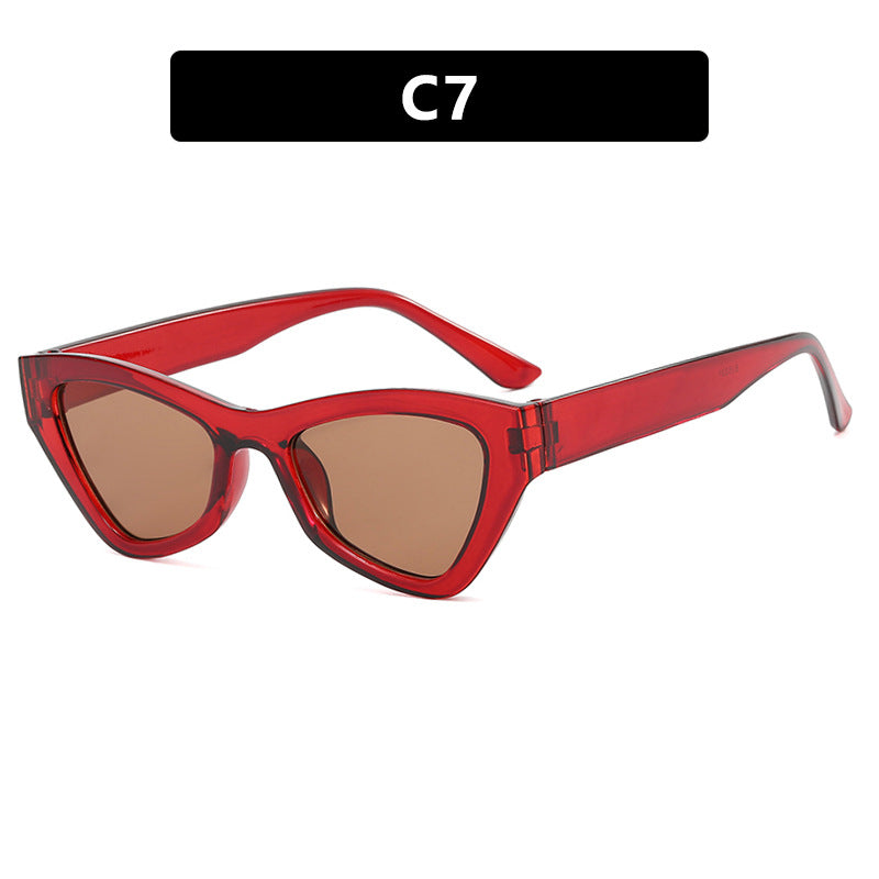 Damen modische Cat-Eye Sonnenbrille mit transparentem Rahmen Karnz