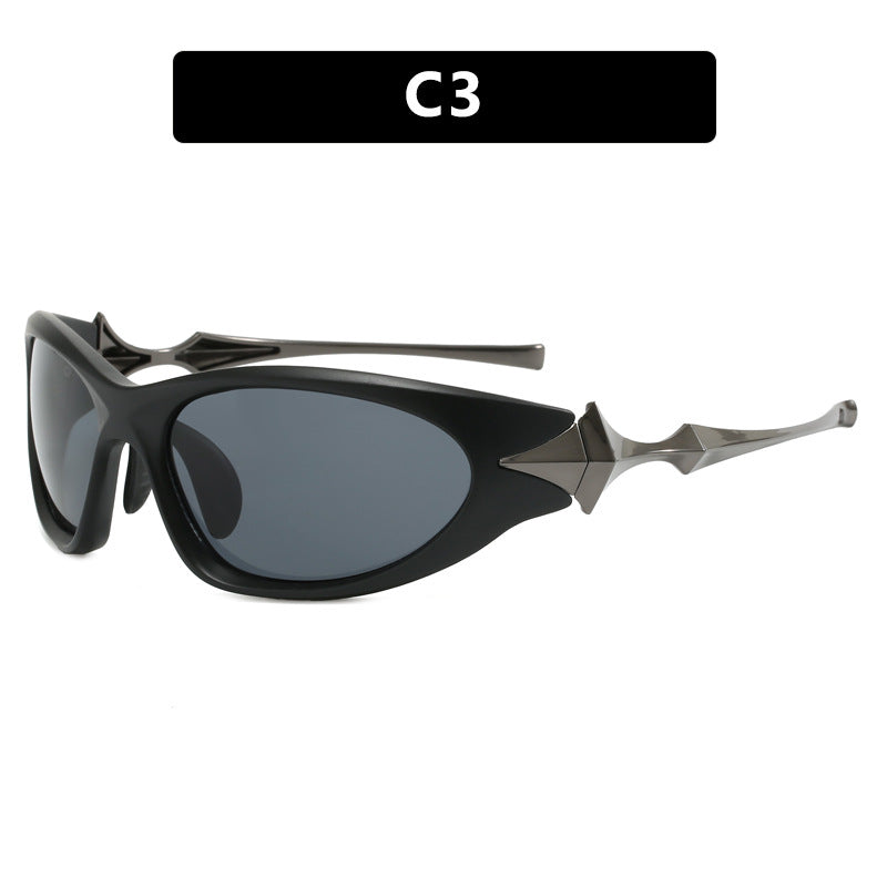Damen futuristische Sportsonnenbrille mit ergonomischem Design Karnz