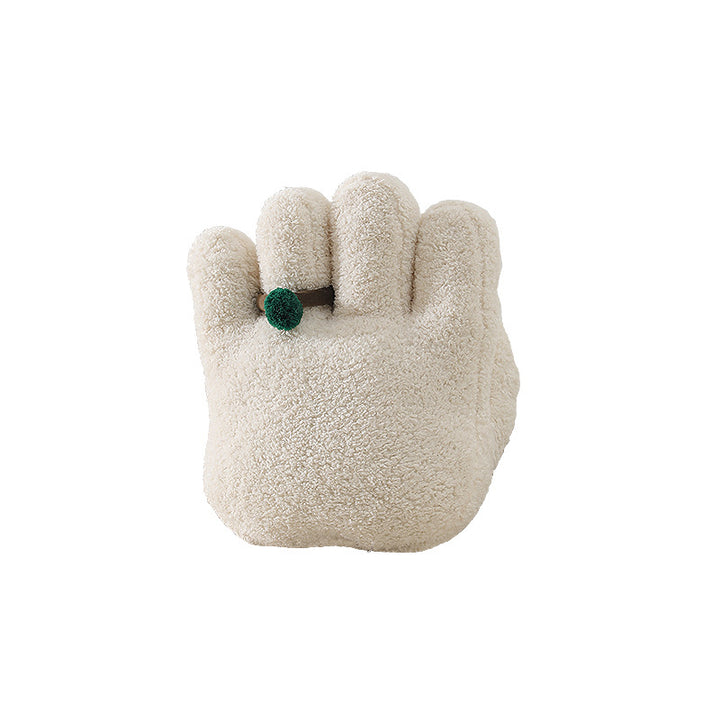 Kuscheliges handförmiges Plüschkissen mit Pompon‑Ring