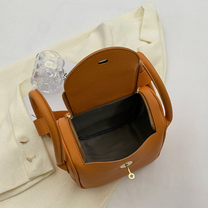 Strukturierte Lederhandtasche Karnz