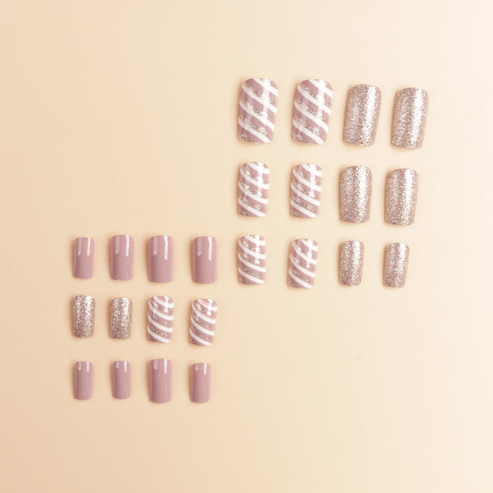 Glitzernde Press-On-Nageltips Set Karnz