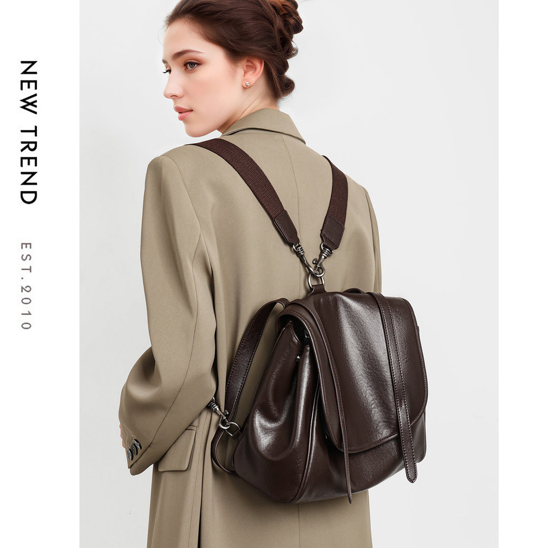 Strukturiertes Leder Schultertasche mit umwandlungsfähigen Riemen