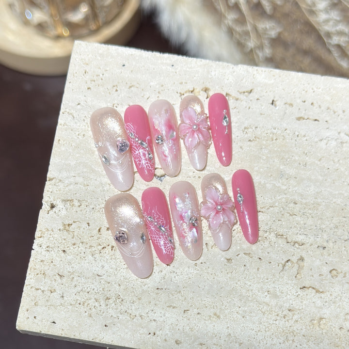 Blumen Design Press-On Nagelkunst Set
