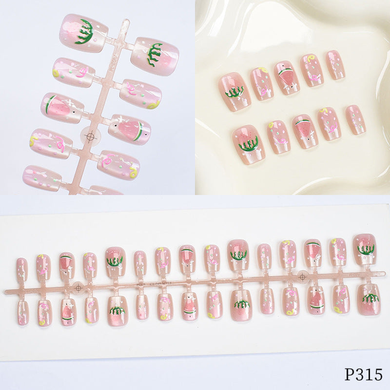 Künstlerisches Florales Design Druck-on Nägel Karnz