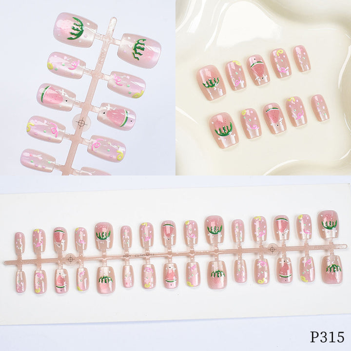 Künstlerisches Florales Design Druck-on Nägel Karnz