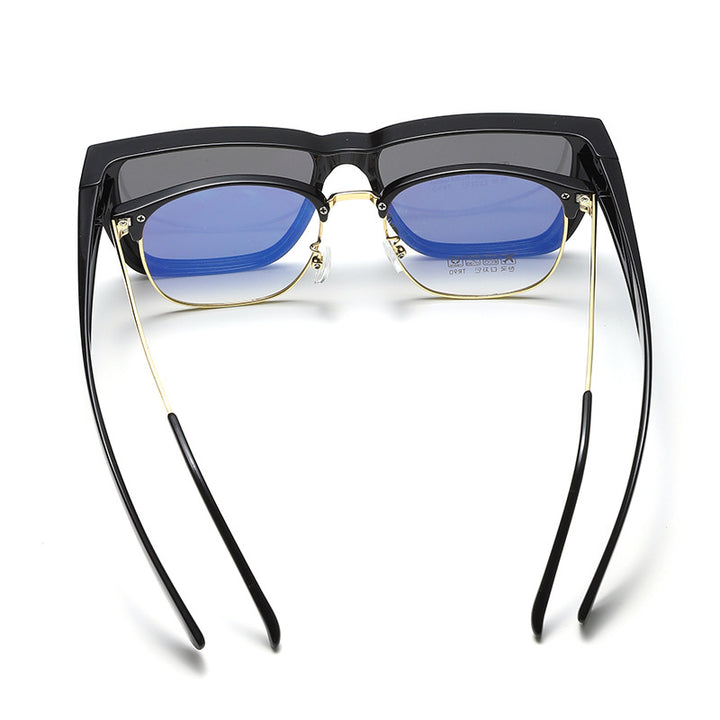 Damen moderne quadratische Sonnenbrille mit robustem Rahmen Karnz