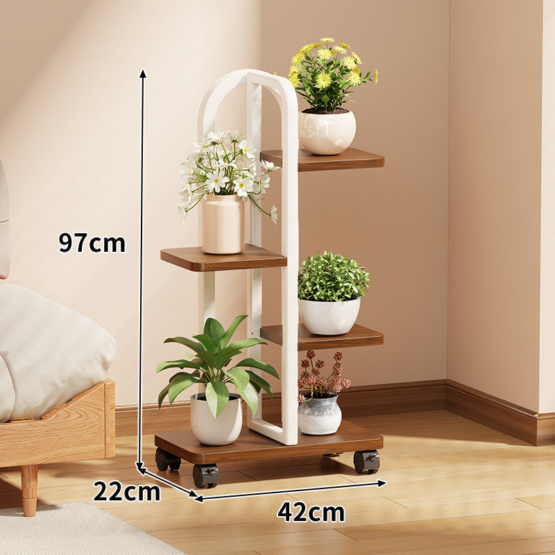 Rollendes vertikales Pflanzendisplay-Regal mit Bogengriff
