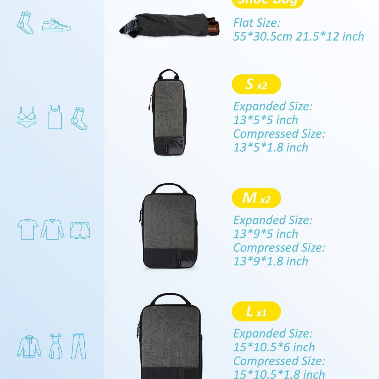Unisex praktische Aufbewahrungstaschen Set Karnz