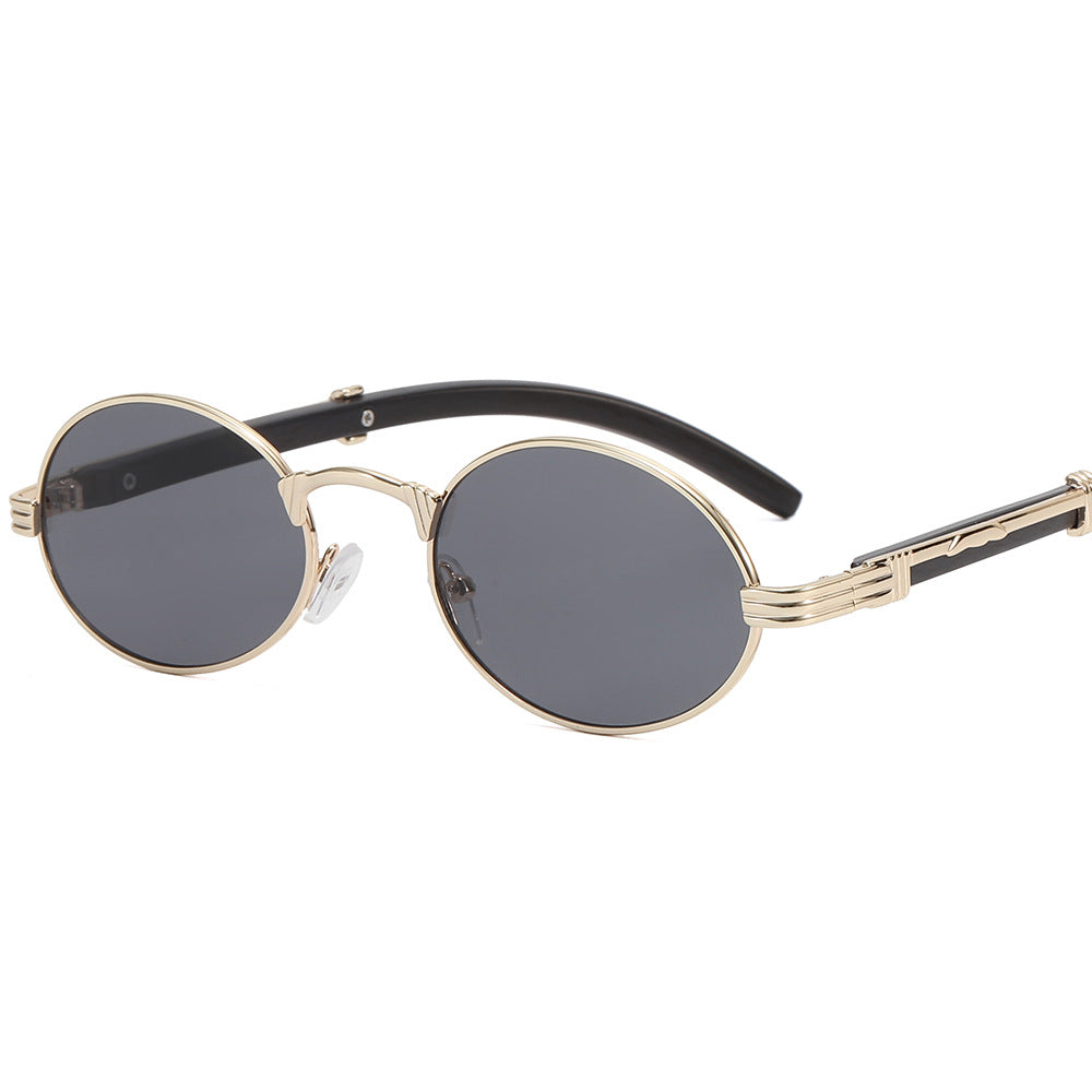 Damen runde Designer-Sonnenbrille mit innovativem Metallrahmen Karnz
