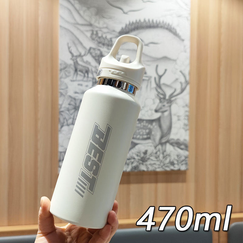 Damen nachhaltige Edelstahltrinkflasche mit auslaufsicherem Deckel und Griff Karnz
