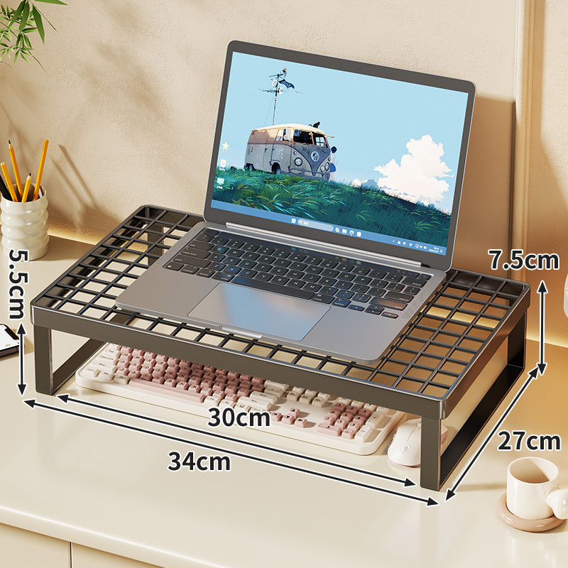 Erhöhter Mesh Laptop-Ständer mit Stauraum unter der Tastatur