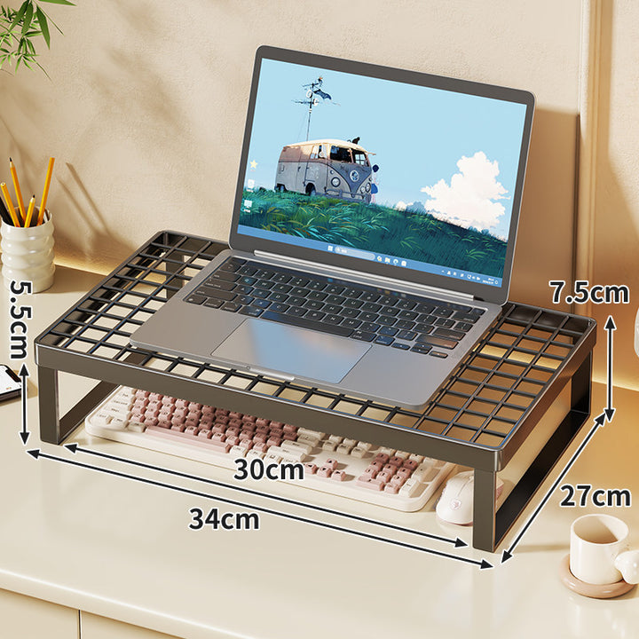 Erhöhter Mesh Laptop-Ständer mit Stauraum unter der Tastatur