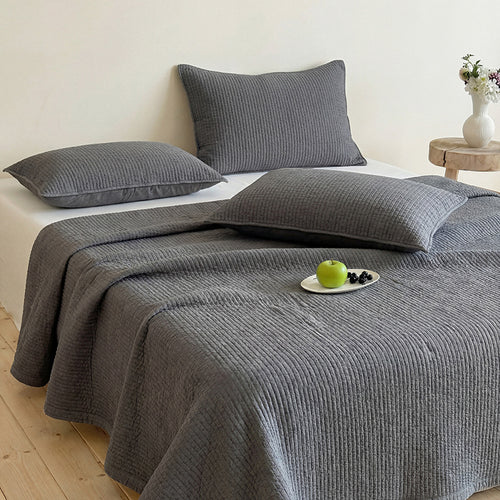Leichte Waffelstruktur-Tagesdecke aus atmungsaktiver Baumwolle für Bett und Sofa