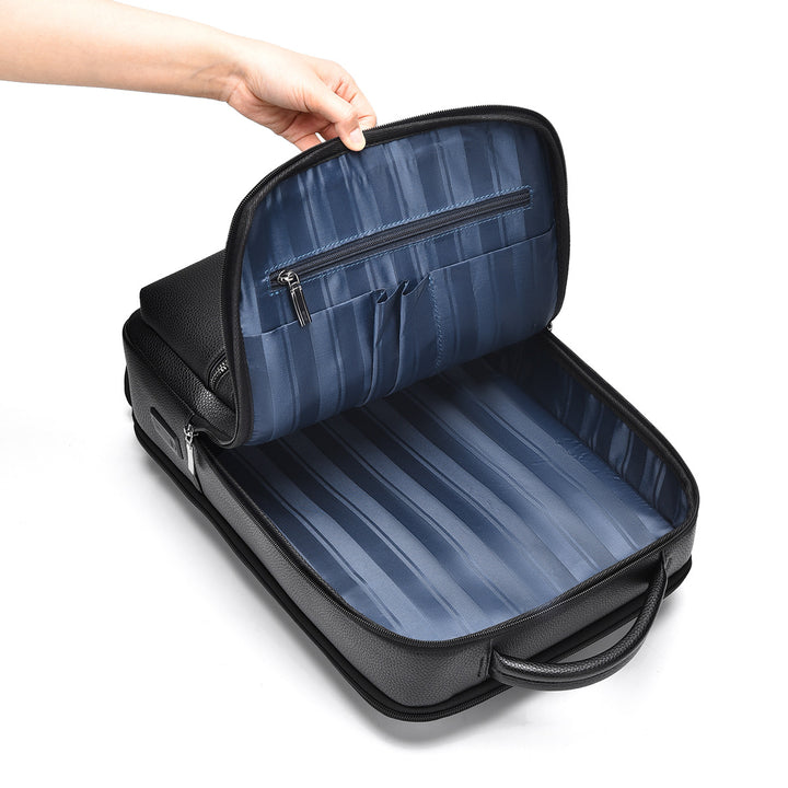 Schlanker Leder Laptop Rucksack Karnz