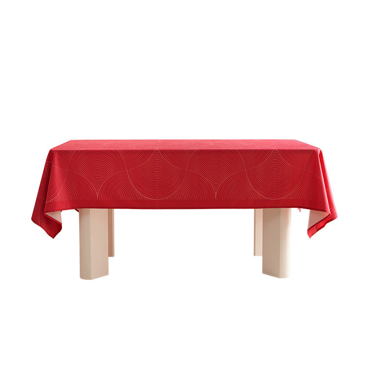 Rechteckige abwischbare Tischdecke im Halbkreis-Jacquard mit pflegeleichter Beschichtung Karnz