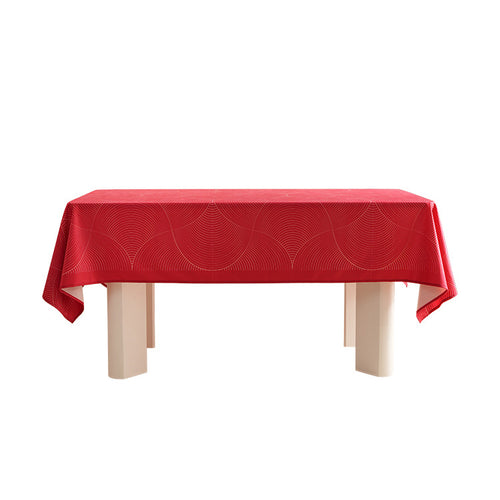 Rechteckige abwischbare Tischdecke im Halbkreis-Jacquard mit pflegeleichter Beschichtung Karnz