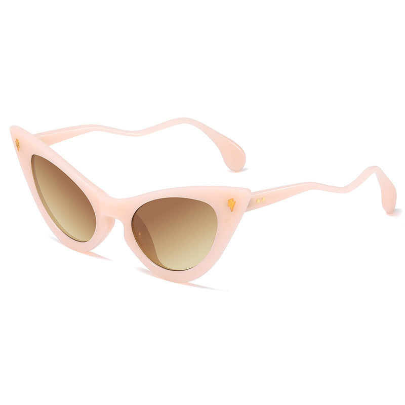Damen Cat-Eye Sonnenbrille mit verspiegelten Gläsern und elegantem Detail Karnz