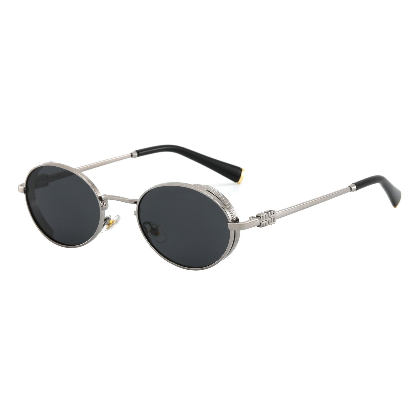 Damen Runde Designer-Sonnenbrille mit elegantem Metallrahmen Karnz