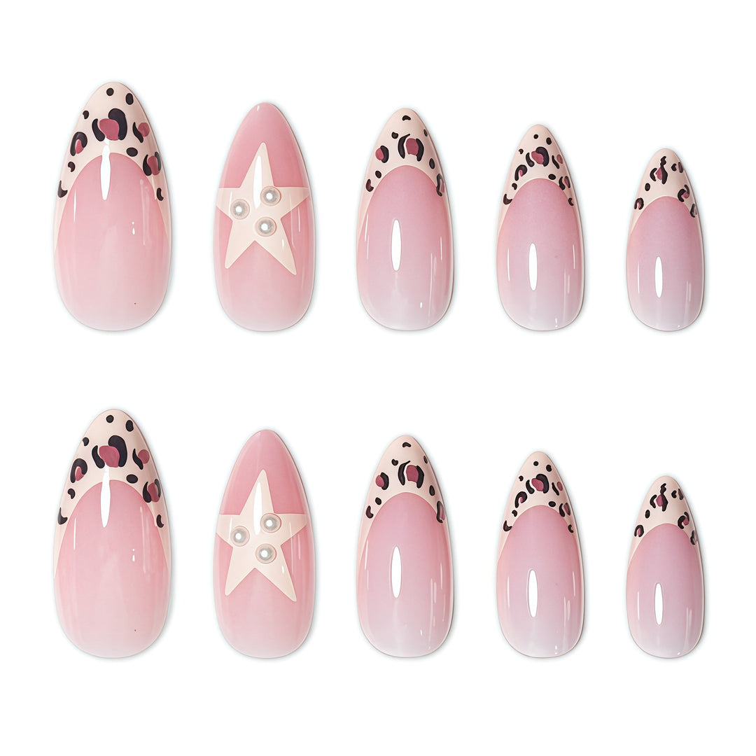 Künstlerischer Stern und Tierdruck Nagelkunst Extensions Karnz