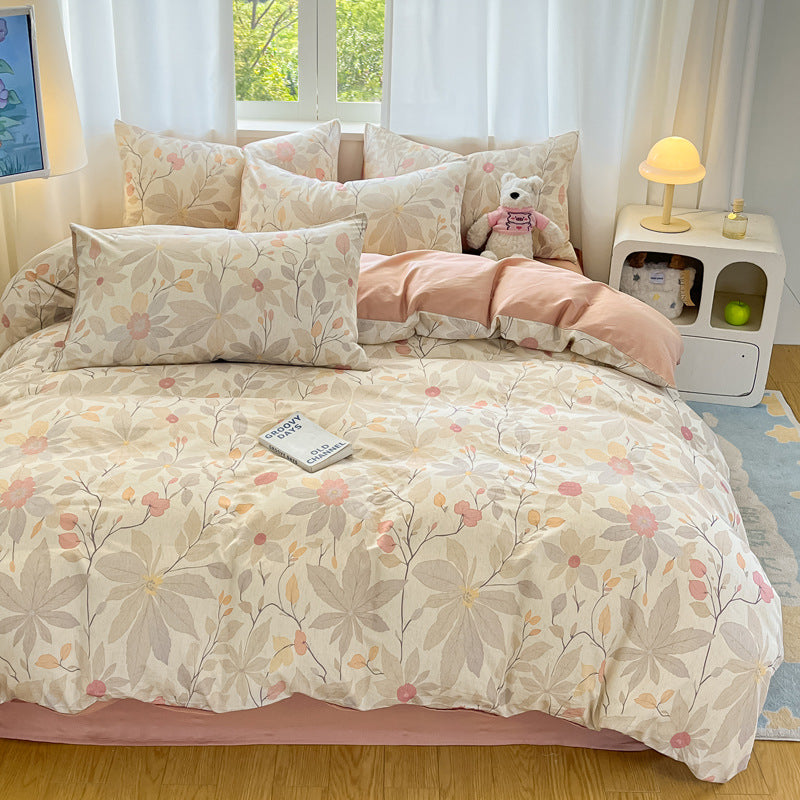 Blumenmuster Bettwäsche Set