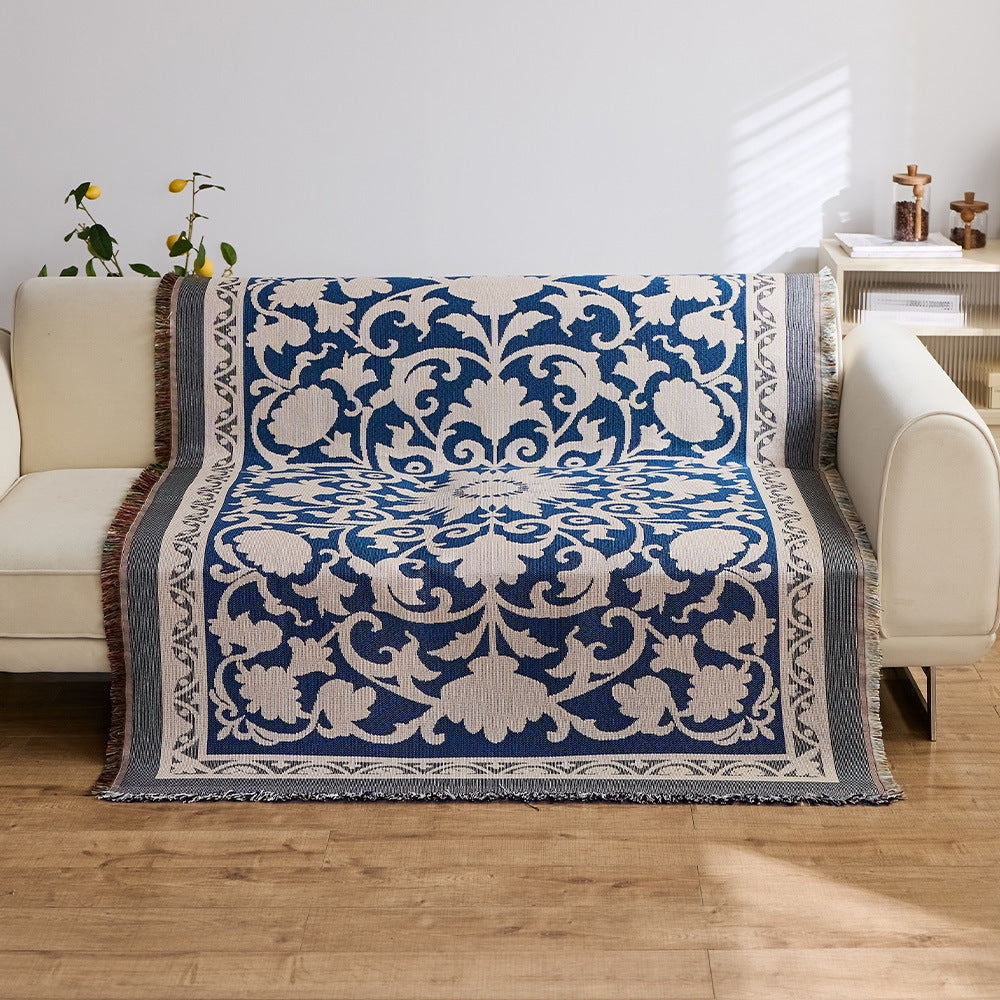 Vintage-Style Dekorative Jacquard-Wurfdecke