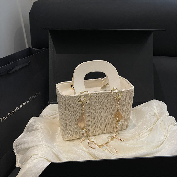 Handgefertigte strukturierte Mini-Schultertasche