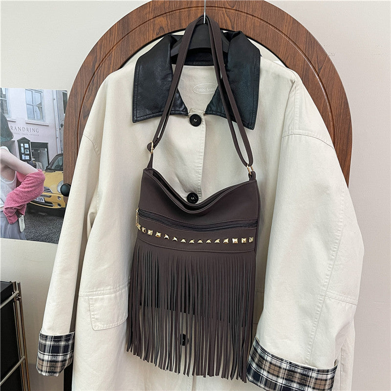 Stylische Fransen Crossbody Tasche Karnz