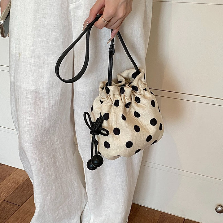 Polka Dot Zugband Schultertasche Karnz