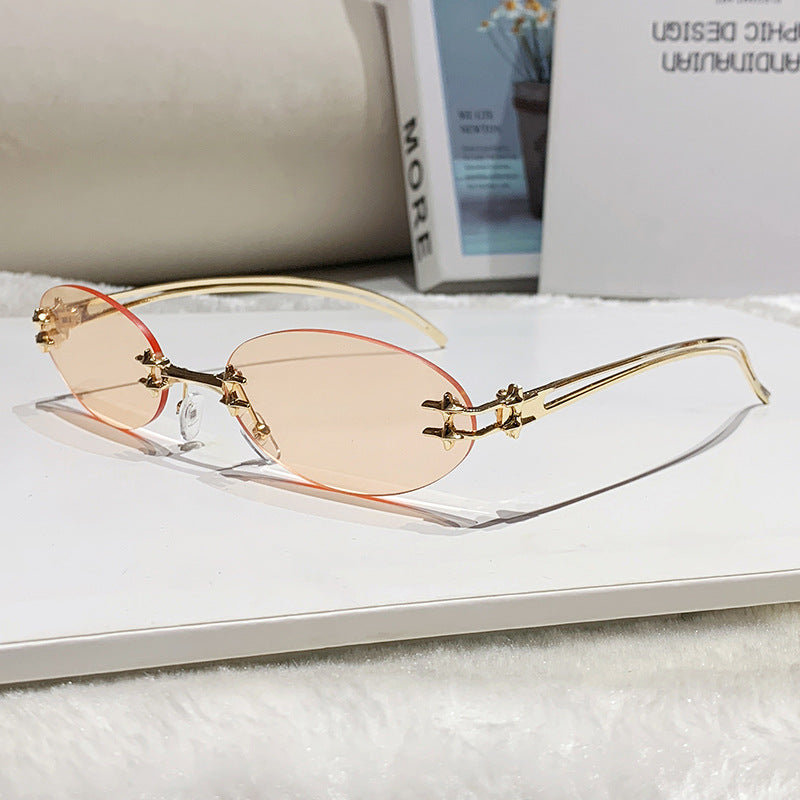 Damen elegante Metall-Brille mit filigranem Design Karnz