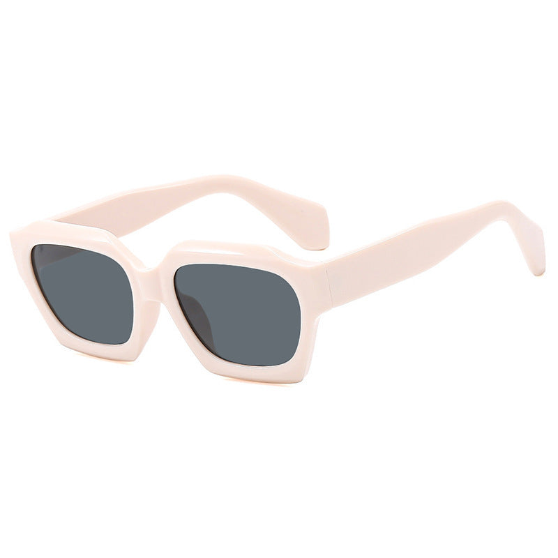 Damen trendige geometrische Sonnenbrille mit einzigartigem Design Karnz