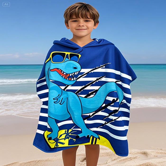 Kinder Spaß Dinosaurier-Themen Kapuzenhandtuch Poncho Karnz