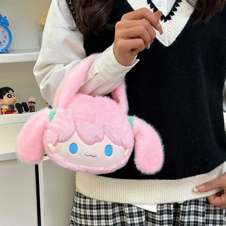 Verspielte Plüschhandtasche mit Ohren und Charakterdesign Karnz