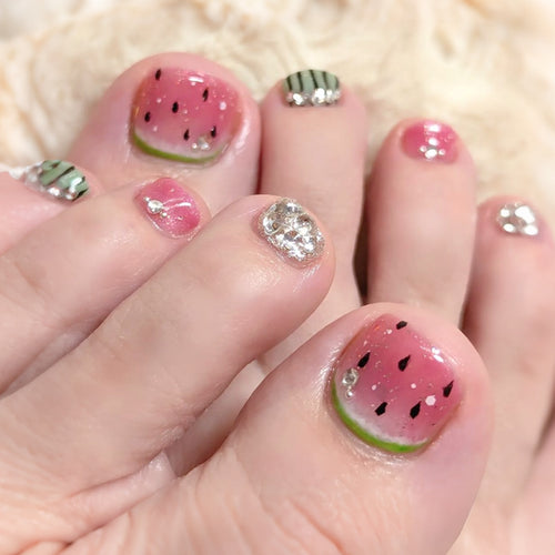 Wassermelonen-Themen Press-On Nägel Karnz