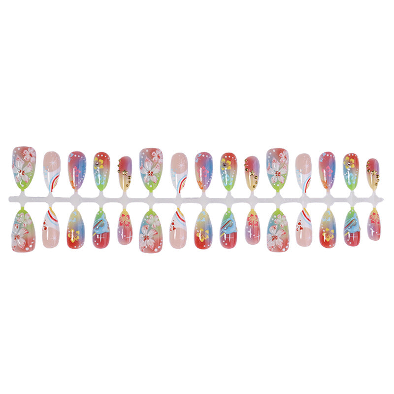 Künstlerisches Floral Press-On Nail Art Set Karnz