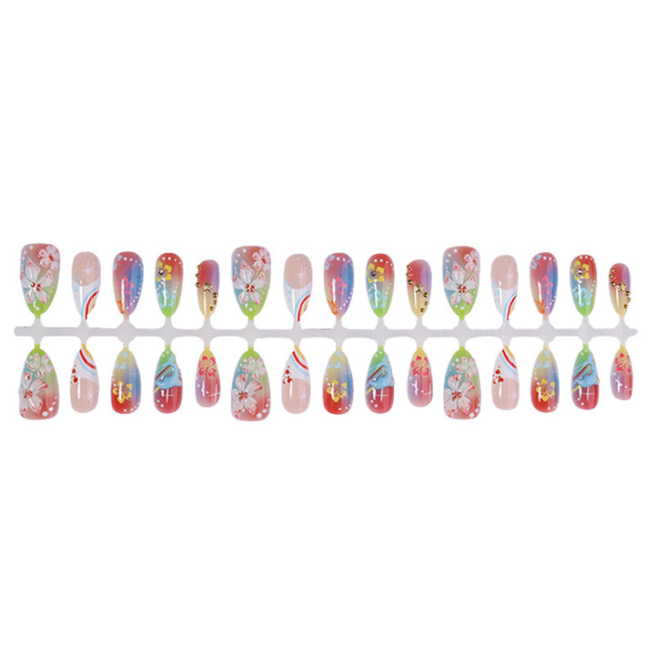 Künstlerisches Floral Press-On Nail Art Set Karnz