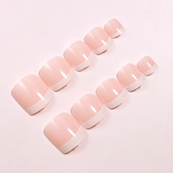 Premium Glossy French Tip Press-On Nail Set Karnz