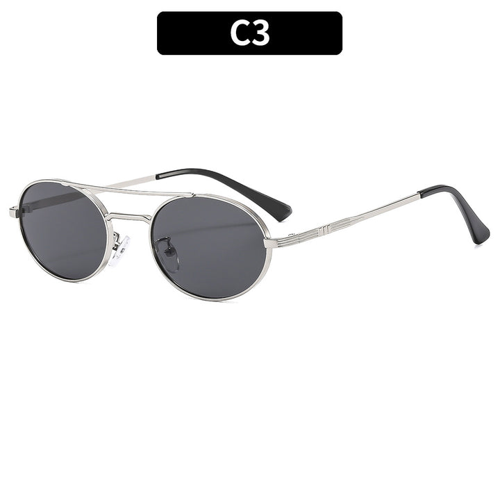 Retro-inspirierte ovale Sonnenbrille